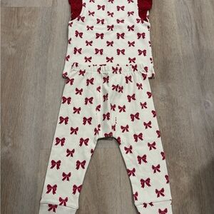 Kate Quinn Cream Outfit with Pink Bow Print